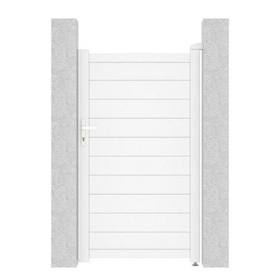 BillyOh Nova Pedestrian Full Privacy Aluminium Garden Gate - 100x173cm - White - 6
