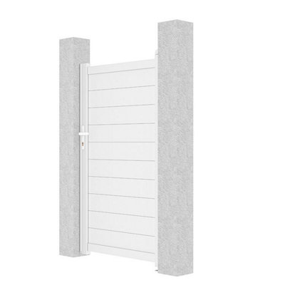 BillyOh Nova Pedestrian Full Privacy Aluminium Garden Gate - 100x173cm - White - 7