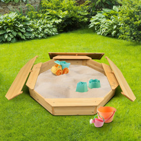 BillyOh Octagonal Wooden Sandpit With Lid