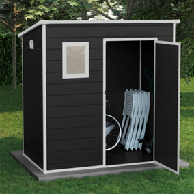 BillyOh Oxford Pent Plastic Shed Dark Grey With Floor - 6 x 4