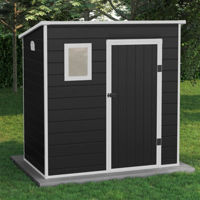 BillyOh Oxford Pent Plastic Shed Dark Grey With Floor - 6 x 4 - 5