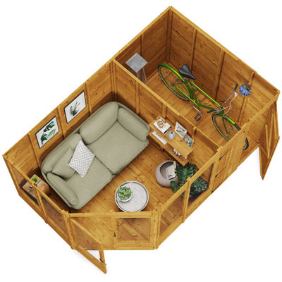 BillyOh Penton Corner Summerhouse with Side Store - 11x7 Store on right - 5
