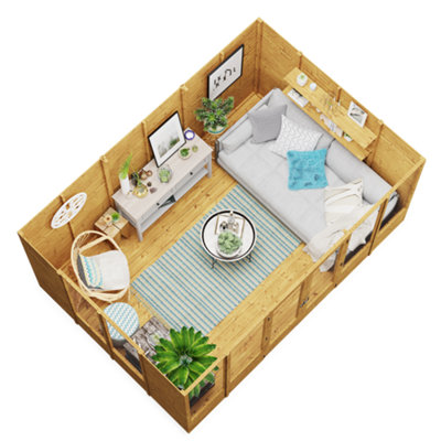 BillyOh Petra Tongue and Groove Reverse Apex Summerhouse - 12x8 - 6