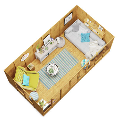 BillyOh Petra Tongue and Groove Reverse Apex Summerhouse - 16x8 - 5