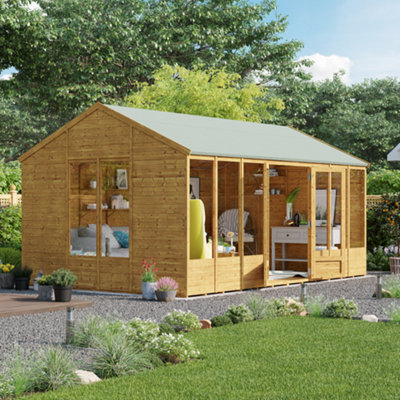 BillyOh Petra Tongue and Groove Reverse Apex Summerhouse - Pressure Treated - 16x10