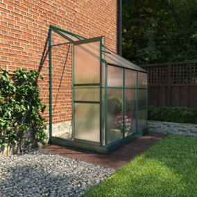 BillyOh Polycarbonate Lean-To Greenhouse - 4x6 Green
