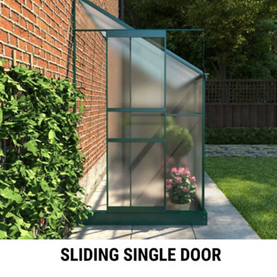 BillyOh Polycarbonate Lean-To Greenhouse - 4x6 Green - 3