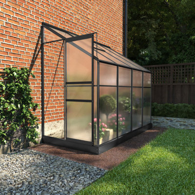BillyOh Polycarbonate Lean-To Greenhouse - 4x8 Grey | DIY at B&Q