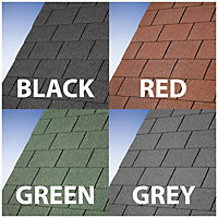 BillyOh Premium Felt Roofing Shingles - Felt Tiles Pack - Grey Roofing Shingle Pack (12 m²)