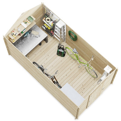 BillyOh Pro Apex Log Cabin Shed - W2.5m x D4.0m (8 x 13ft) - 19mm Thickness - 3
