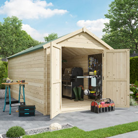 BillyOh Pro Apex Log Cabin Shed - W2.5m x D4.5m (8 x 15ft) - 28mm Thickness