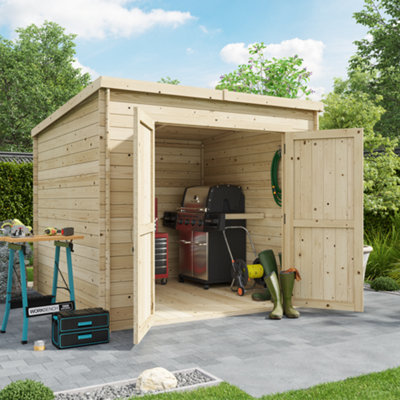 BillyOh Pro Pent Log Cabin Shed - W2.5m x D2.5m (8 x 8ft) - 19mm Thickness