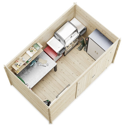 BillyOh Pro Pent Log Cabin Shed - W3.5m x D2.0m (11 x 7ft) - 28mm Thickness