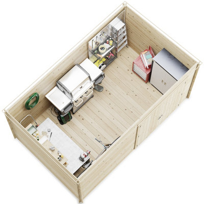 BillyOh Pro Pent Log Cabin Shed - W4.0m x D2.5m (13 x 8ft) - 19mm Thickness