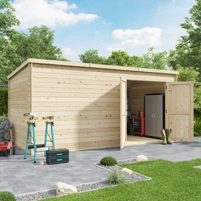 BillyOh Pro Pent Log Cabin Shed - W4.5m x D2.5m (15 x 8ft) - 19mm Thickness