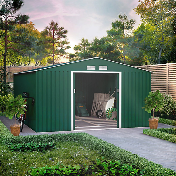 BillyOh Ranger Apex Metal Shed With Foundation Kit - 11x14 BillyOh Ranger Apex Metal Shed With Foundation Kit - 11x14