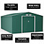 BillyOh Ranger Apex Metal Shed With Foundation Kit - 11x14 Dark Green