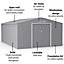 BillyOh Ranger Apex Metal Shed With Foundation Kit - 11x14 Light Grey