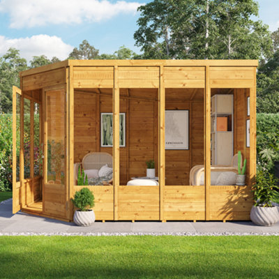 BillyOh Renna Tongue and Groove Corner Summerhouse - 11x7 - Doors on Left