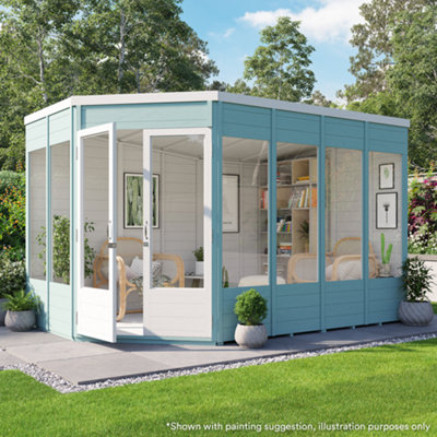 BillyOh Renna Tongue and Groove Corner Summerhouse - 11x7 - Doors on Left - 7