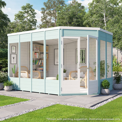 BillyOh Renna Tongue and Groove Corner Summerhouse - 11x7 - Doors on Right - 7