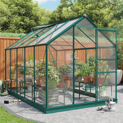 BillyOh Rosette Hobby Aluminium Polycarbonate Greenhouse - 6x10 Green