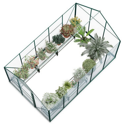 BillyOh Rosette Hobby Aluminium Polycarbonate Greenhouse - 6x10 Green - 5