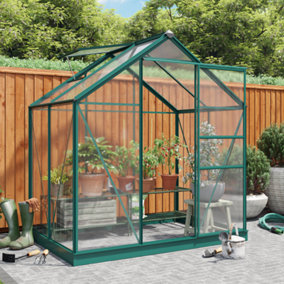 BillyOh Rosette Hobby Aluminium Polycarbonate Greenhouse - 6x4 Green