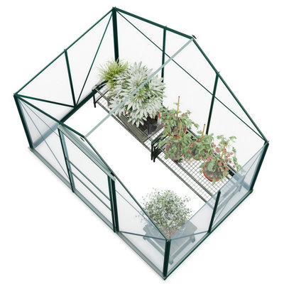 BillyOh Rosette Hobby Aluminium Polycarbonate Greenhouse - 6x4 Green - 3