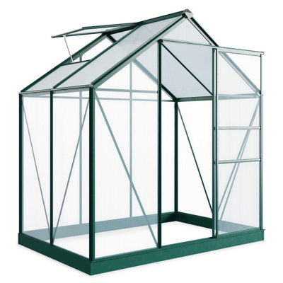 BillyOh Rosette Hobby Aluminium Polycarbonate Greenhouse - 6x4 Green - 5