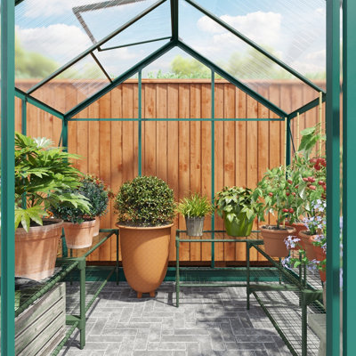 BillyOh Rosette Hobby Aluminium Polycarbonate Greenhouse - 6x6 Green