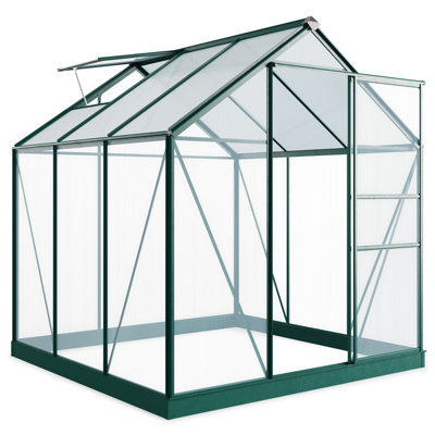 BillyOh Rosette Hobby Aluminium Polycarbonate Greenhouse - 6x6 Green - 5