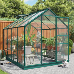 BillyOh Rosette Hobby Aluminium Polycarbonate Greenhouse - 6x8 Green