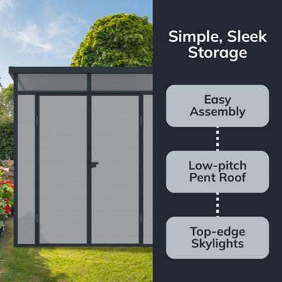 BillyOh Stafford Pent Plastic Shed - 8x6 Grey - 3