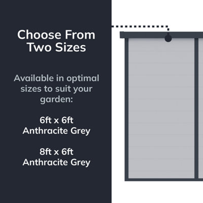 BillyOh Stafford Pent Plastic Shed - 8x6 Grey - 6
