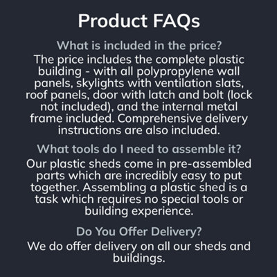 BillyOh Stafford Pent Plastic Shed - 8x6 Grey - 9