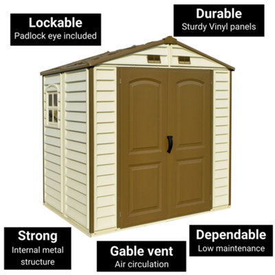 BillyOh StoreAll Apex Plastic Shed with Foundation Kit - 8x6ft - 4