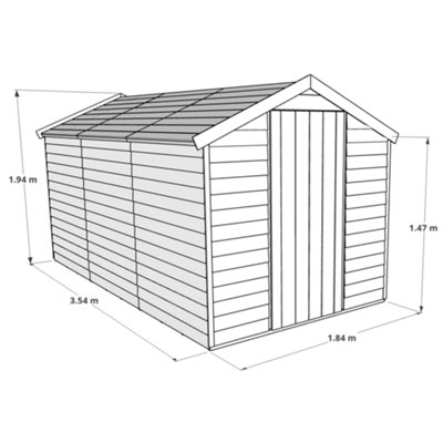 BillyOh Super Saver Overlap Apex Shed - 12x6 - 5