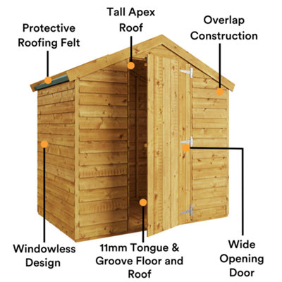 BillyOh Super Saver Overlap Apex Shed - 4x6 - 4