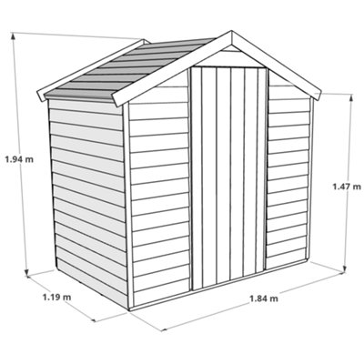 BillyOh Super Saver Overlap Apex Shed - 4x6 - 5