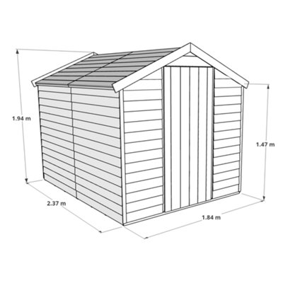 BillyOh Super Saver Overlap Apex Shed - 8x6 - 5