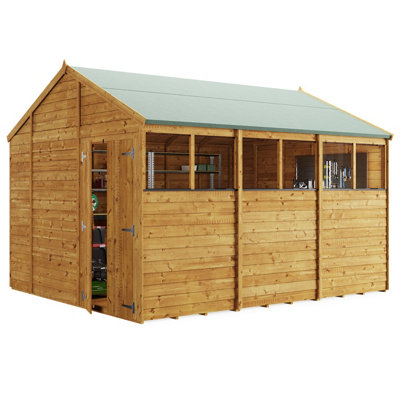 BillyOh Switch Overlap Apex Shed - 12x10 Windowed - 5
