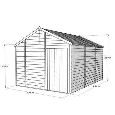 BillyOh Switch Overlap Apex Shed - 12x10 Windowed - 6