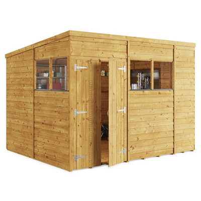 BillyOh Switch Overlap Pent Shed - 10x8 Windowed