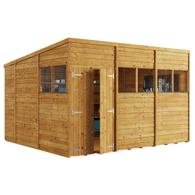 BillyOh Switch Overlap Pent Shed - 12x10 Windowed - 4