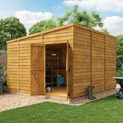 BillyOh Switch Overlap Pent Shed - 12x10 Windowless