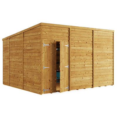 BillyOh Switch Overlap Pent Shed - 12x10 Windowless - 4