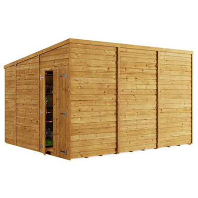 BillyOh Switch Overlap Pent Shed - 12x10 Windowless - 5