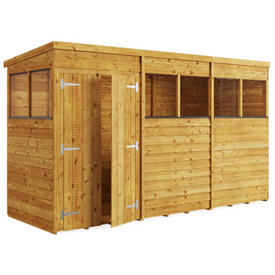 BillyOh Switch Overlap Pent Shed - 12x4 Windowed - 4