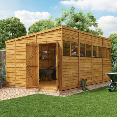 BillyOh Switch Overlap Pent Shed - 16x10 Windowed